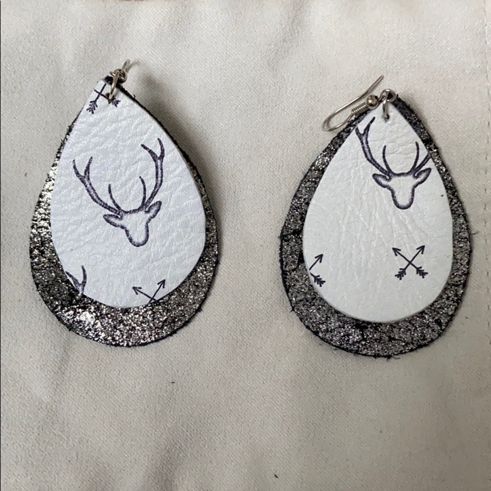 Glitter deer antler earrings